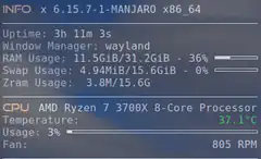 Manjaro Linux System Monitor Info