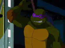 Donatello powers up with purple aura