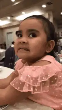 Little girl making a funny face