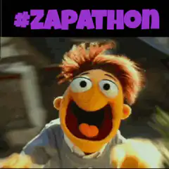 Zap the Muppet with #ZAPATHON text
