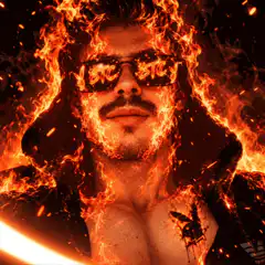 Man on Fire with BTC Sunglasses