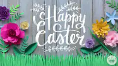 Happy Easter paper flowers