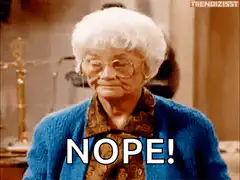 Old lady shaking head no