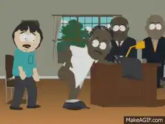 Kenny kneels before Mr. Garrison
