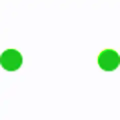 Two green balls bouncing diagonally
