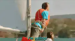I'm sailing! tied to mast
