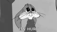 Sad rabbit crying its hurt