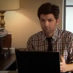 Andy Bernard laptop stare