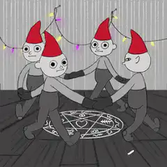 Gnomes dancing around a pentagram