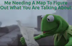 Kermit The Frog Looking At A Map