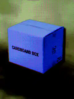 Blue cardboard box