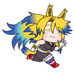 Chibi horse girl waving