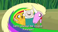 Adventure Time friends rainbow hug