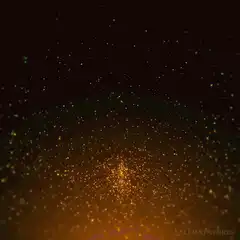 Golden and green glitter particles