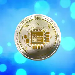 3D Dash cryptocurrency coin rotating