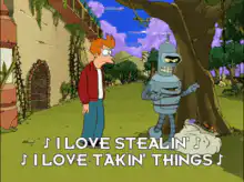 Bender stealing a tree