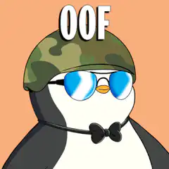 Cool Penguin Wearing OOF Helmet