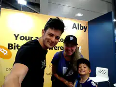 Family selfie at Alby Bitcoin booth