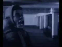 Woman in hood screaming then smiling