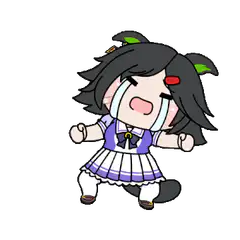 chibi girl crying and dancing