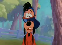 Goofy falls over backwards