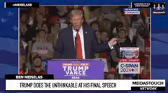 Trump speech at rally podium