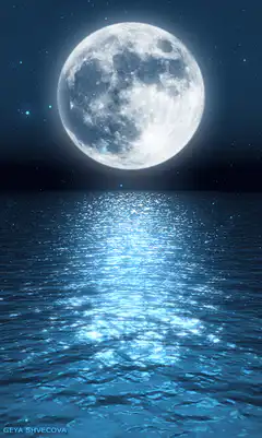 Full Moon Over Ocean
