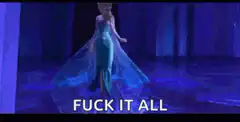 Elsa shrugs with Fuck It All