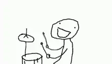 stick figure playing drums