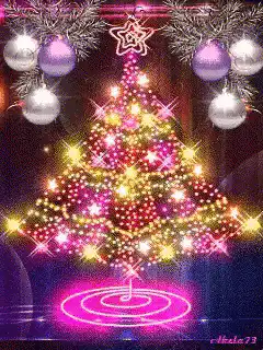 glittering christmas tree animation