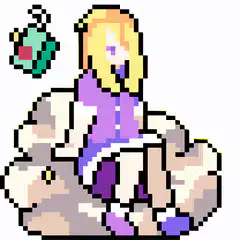 pixel art girl with slime