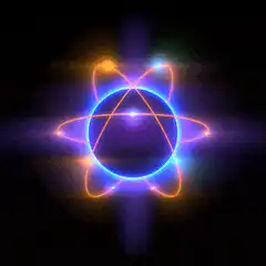 Glowing neon atom animation