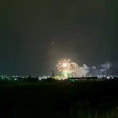 fireworks over city at night