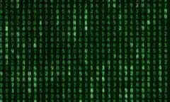 falling green matrix code