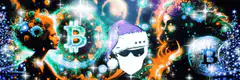 Bitcoin Santa with Disco Background