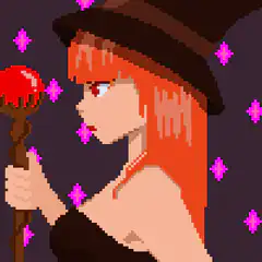 Pixel Art Witch with Staff