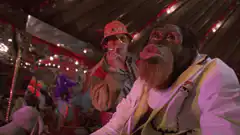 Monkey and man in a circus