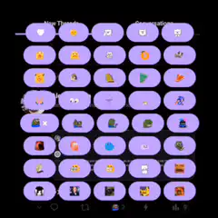 Threads emoji picker cycling through options