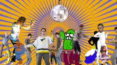 disco party collage dancing