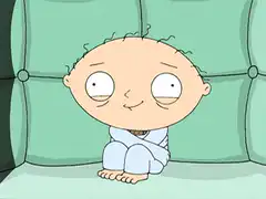 Stewie Griffin smugly sitting