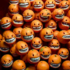 creepy smiling oranges