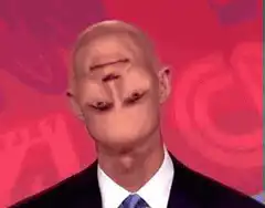 bald man with eyes on forehead