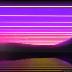 Retro synthwave sunset landscape