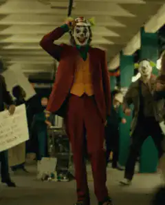 Joker dancing in subway