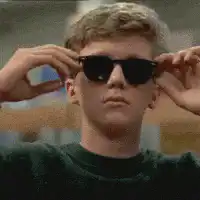 Todd Anderson puts on sunglasses