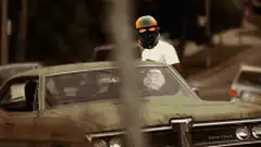 GTA V character behind car