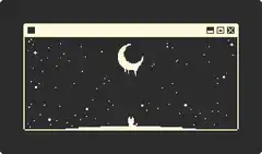 pixel art moon and shooting star