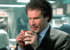 Will Ferrell drinking coffee