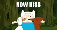 Finn forces Jake and Bird Person to kiss