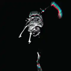 Skeleton dancing with glitch effect